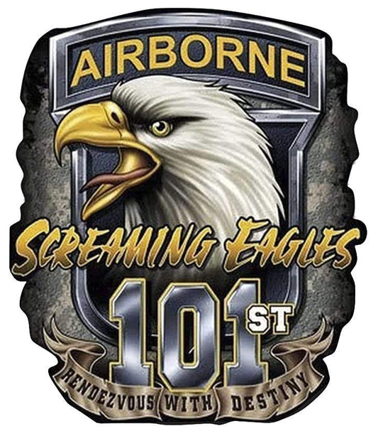 U.S. Army 101st Airborne Screaming Eagles decal showing eagle and airborne emblem