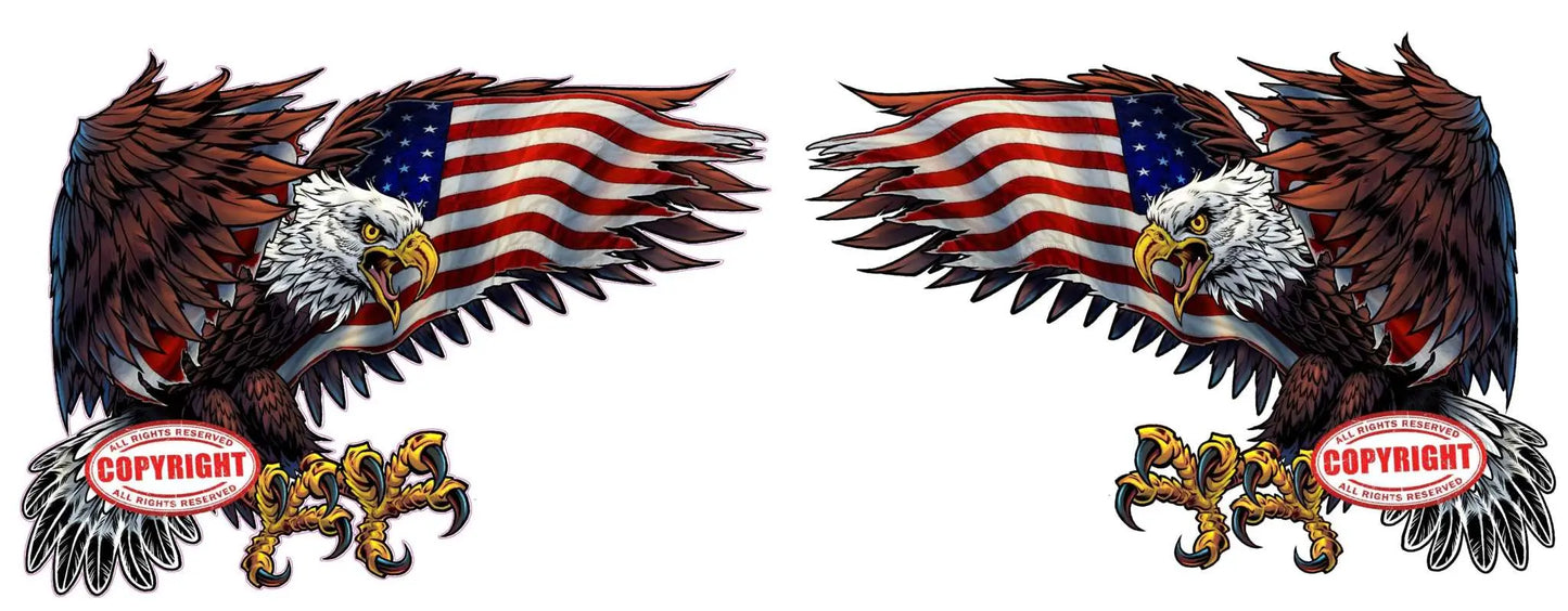 American Eagle American Flag 2023 Pair Decal with high-quality, durable material.