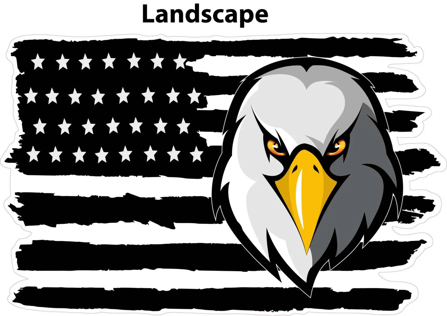 Black Worn American Flag eaglehead decal for first responders.