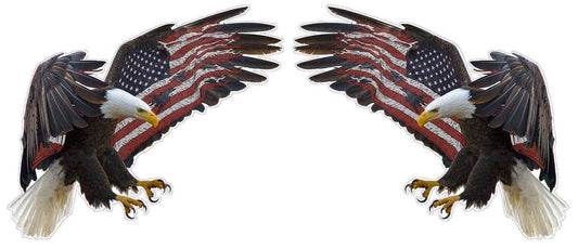American Eagle American Flag pair decal with patriotic design.