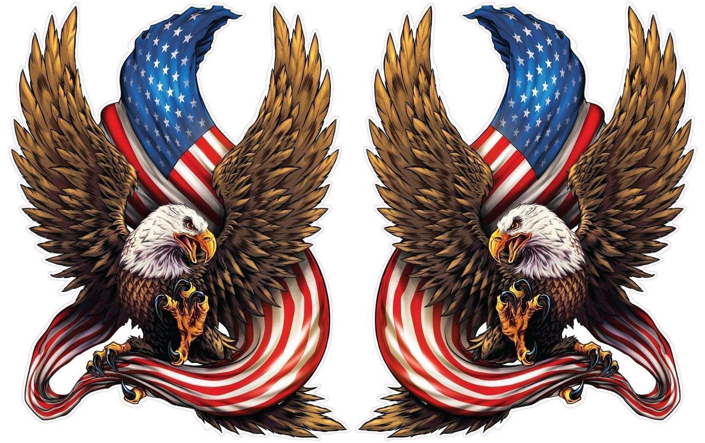 American Bald Eagle with American Flag decal pair.