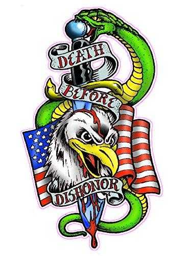 Death Before Dishonor Version 2 Decal with eagle and snake design, 5x4 inches, outdoor durability.