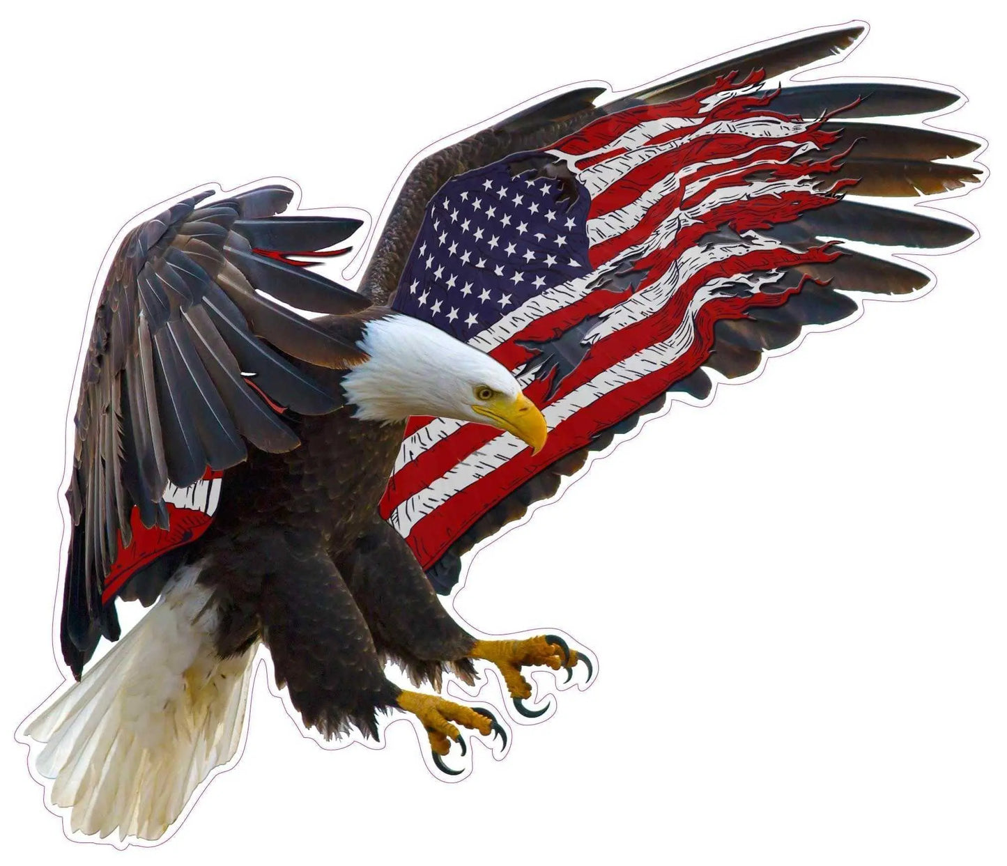 American Eagle American Flag decal with bold colors, waterproof vinyl, and fade-resistant inks.