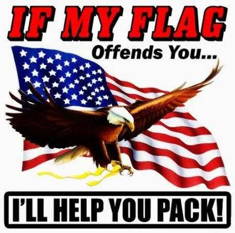 If My Flag Offends You I'll Help You Pack decal with bald eagle and American flag.
