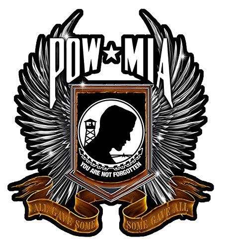POW MIA All Gave Some Some Gave All decal with wings and silhouette design.