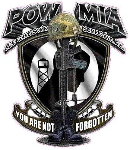 POW MIA Decal with military imagery and "You Are Not Forgotten" text.
