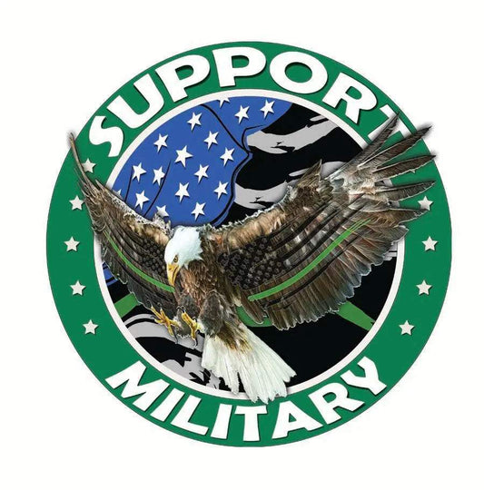 Thin Green Line Military Support Eagle American Flag Decal