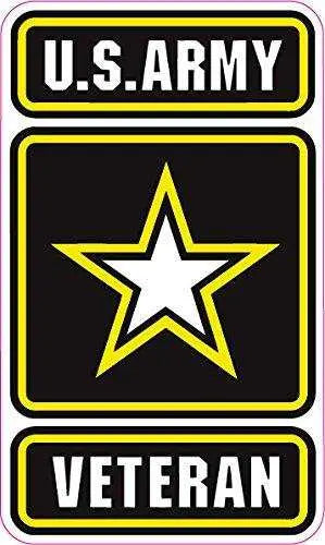 U.S. Army Veteran decal with star design, durable for outdoor use.