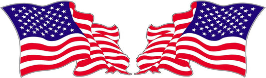 American Flag pairs high-quality vinyl decals, durable for outdoor use.