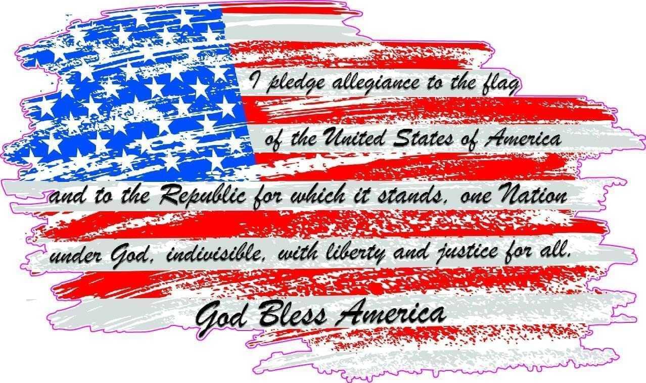 American Flag National Anthem decal with patriotic text, durable vinyl for outdoor use.