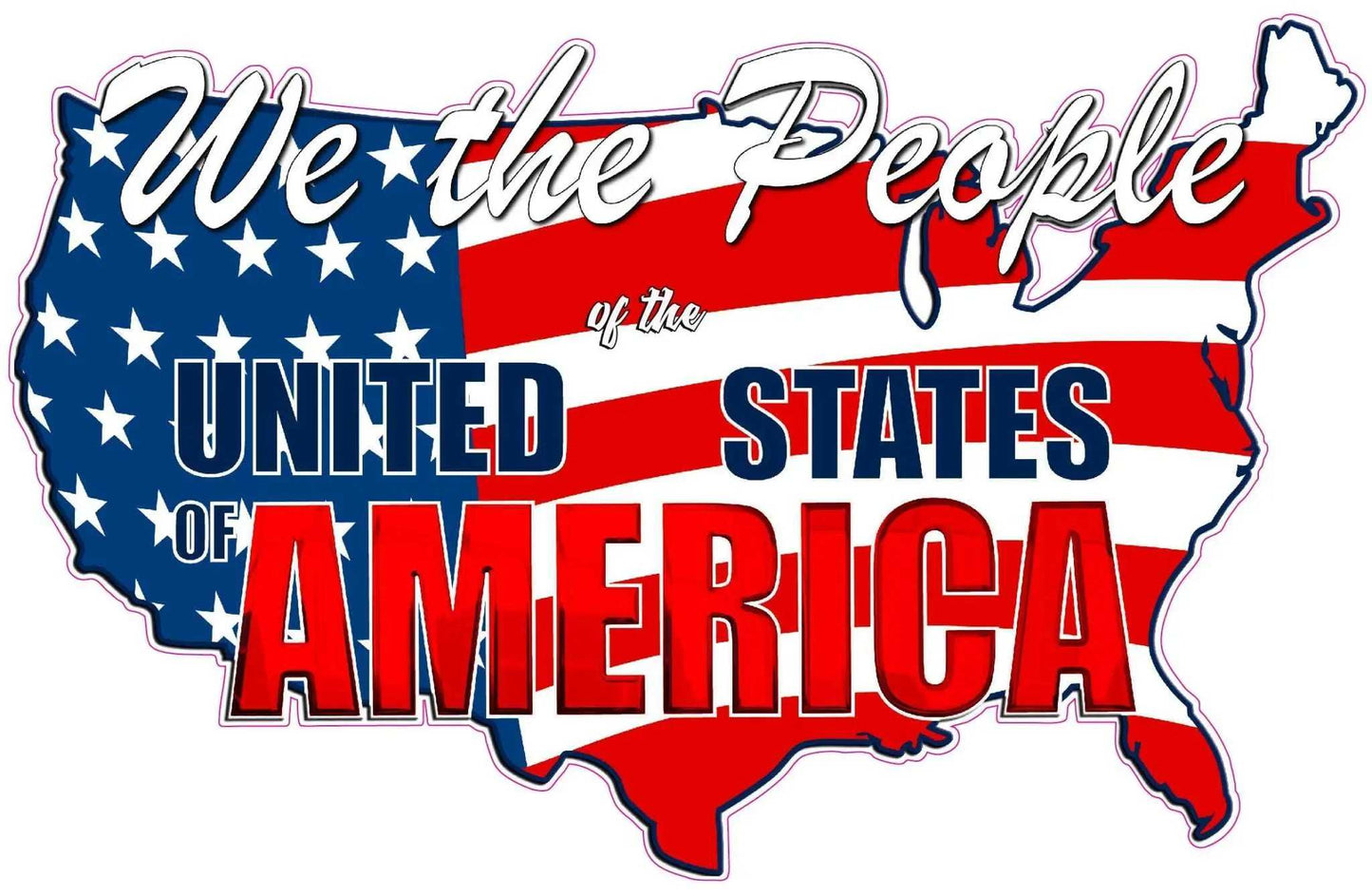 United States of America We the People decal with patriotic flag design