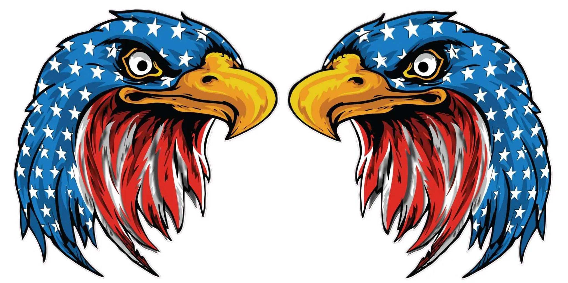 American Flag Eagle Head decal with stars and stripes patriotic design