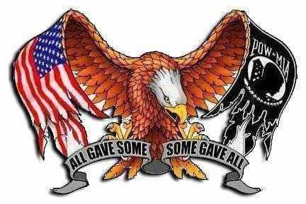 All Gave Some Some Gave All decal with eagle, American flag, and POW-MIA flag showcasing patriotism and honor