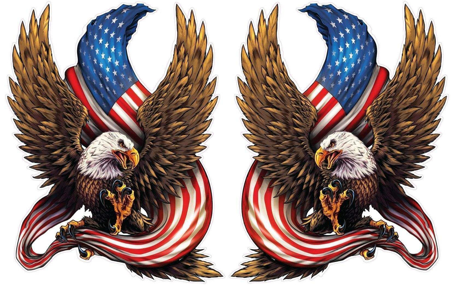 American Bald Eagle with American Flag decal pair.