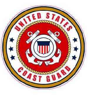 United States Coast Guard decal with anchors and shield design