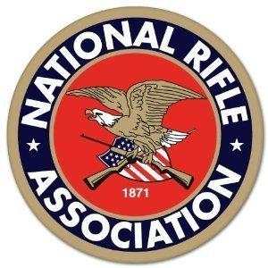NRA Guns and Rifles Sticker Decal with eagle and rifles logo.