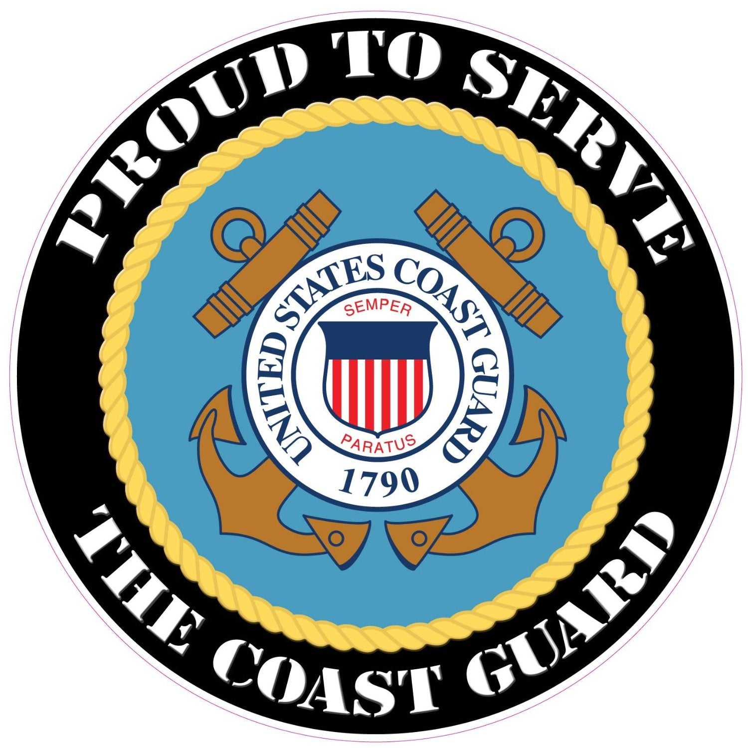 Proud to Serve the Coast Guard Decal - American flag stickers, armed forces stickers, automotive decals, automotive stickers, bumper decals, bumper stickers, coast guard decals, coast guard stickers, Military and Veterans Decals, Military decals, military stickers, Patriotic stickers, Proud to Serve the Coast Guard Decal, proud to seve the Coast Guard Sticker, vehicle decals, Vehicle stickers, window decal, window sticker, window stickers, woo_import_1 | American Patriots Decals | High Quality M