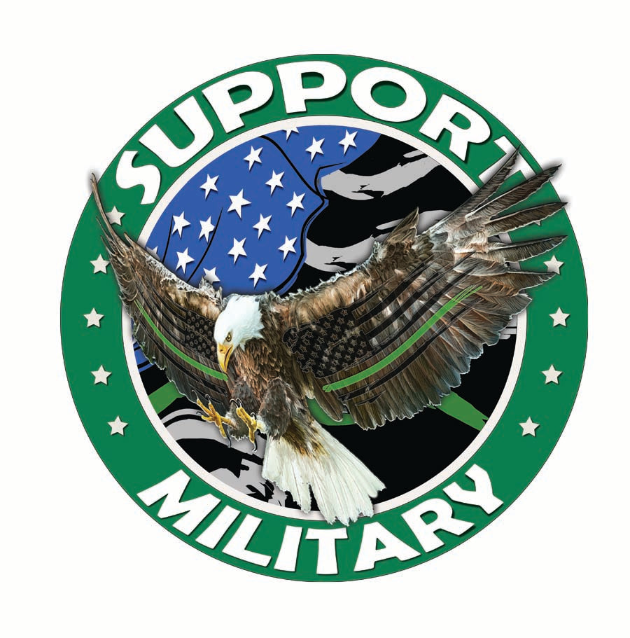 Support our Thin Green Line Military American Flag Eagle Decal