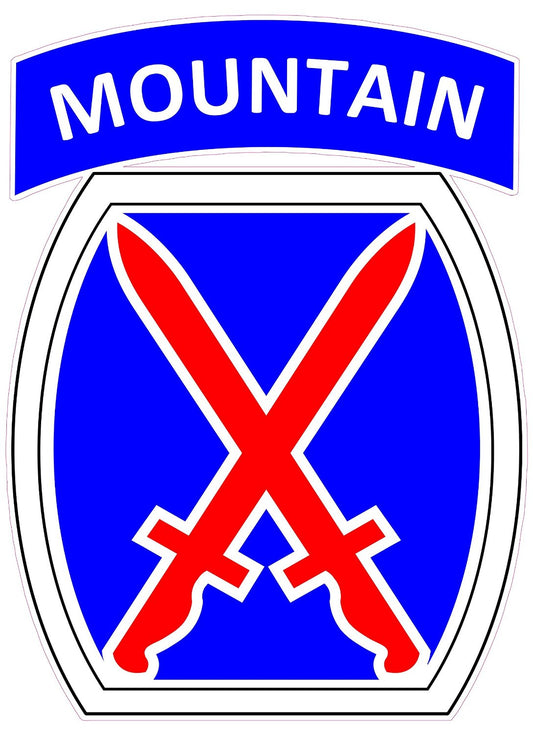 U.S. Army 10th Mountain Division Decal - Army Decal, Army Sticker, automotive decals, automotive stickers, bumper decals, decals, Military and Veterans Decals, Military decals, military stickers, U.S. Army 10th Mountain Division Decal, vehicle decals, Vehicle stickers, window decal, window decals, window sticker, window stickers | American Patriots Decals | High Quality Military and Veterans Die-Cut Decals