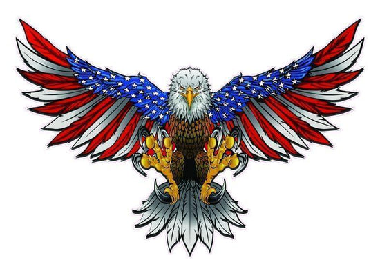 American Flag Attack Bald Eagle Wings Decal | High Quality American ...