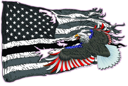 American worn Flag colored Patriot bald Eagle Decal