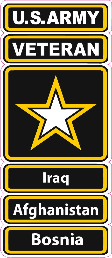 U.S. Army Veteran Iraq Afghanistan Bosnia Decal - armed forces stickers, automotive decals, automotive stickers, bosnia, decals, desert storm, Military and Veterans Decals, Military decals, military stickers, Patriotic stickers, somalia, U.S. Army Veteran Decal, us army veteran decal, vehicle decals, Vehicle stickers, window decal, window decals, window sticker, window stickers, woo_import_1 | American Patriots Decals | High Quality Military and Veterans Die-Cut Decals