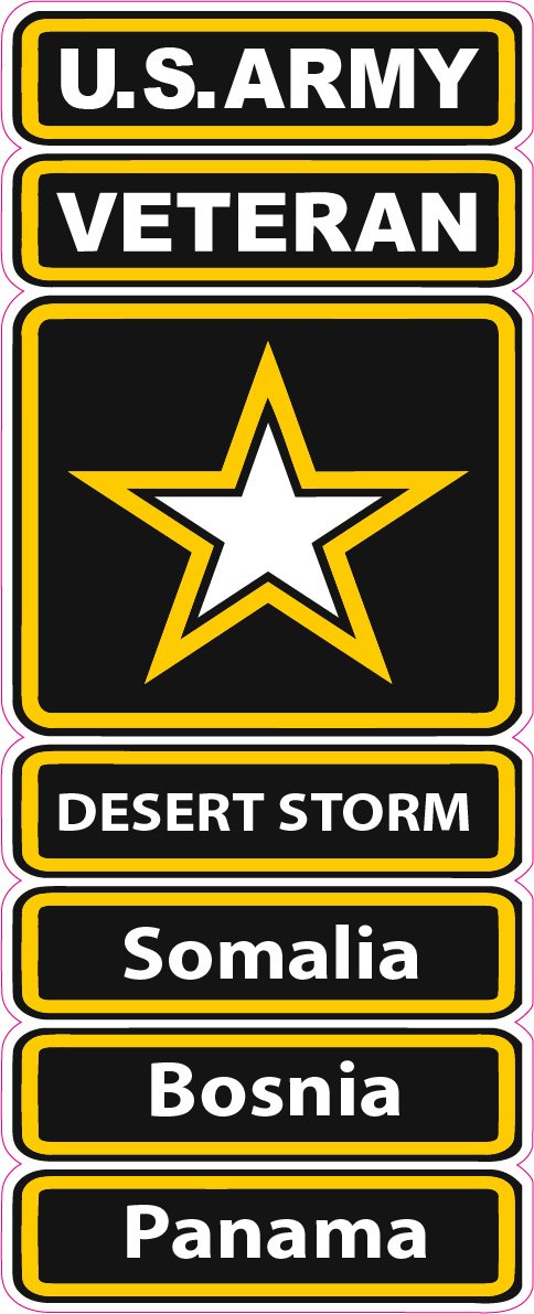 U.S. Army Veteran Desert Storm Somalia Bosnia Panama Decal - armed forces stickers, automotive decals, automotive stickers, bosnia, decals, desert storm, Military and Veterans Decals, Military decals, military stickers, panama, Patriotic stickers, somalia, U.S. Army Veteran Decal, us army veteran decal, vehicle decals, Vehicle stickers, window decal, window decals, window sticker, window stickers, woo_import_1 | American Patriots Decals | High Quality Military and Veterans Die-Cut Decals