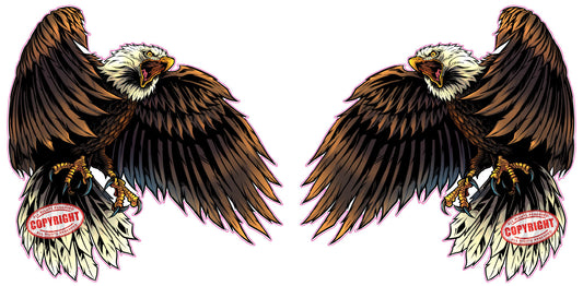 Screaming Bald Eagle pairs Decal