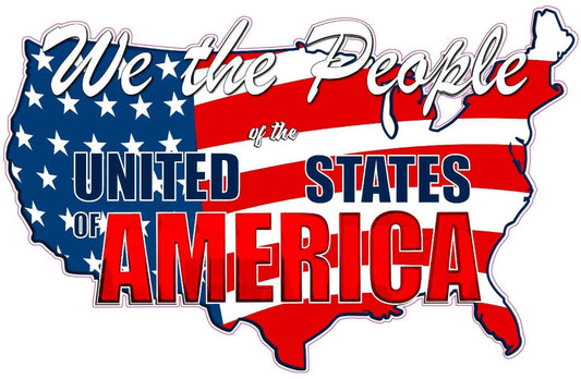 United States of America We the People decal with patriotic flag design